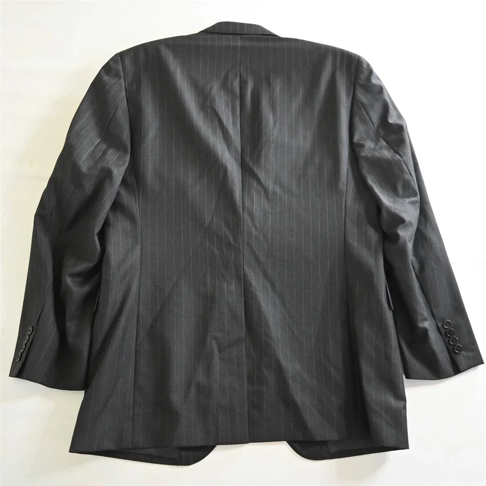 Jos A Bank 41L 42L 32x30 Gray Stripe Signature Gold Wool‎ Mens Jacket Pants Suit